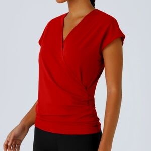 Halara Elegant Red Draped Top